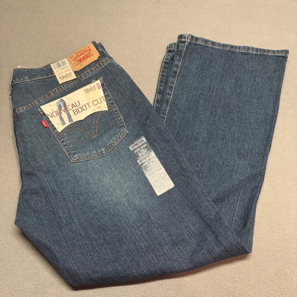 Levi's 515 Nouveau Bootcut Jeans Stretch Denim Blue 16 Short Classic Casual